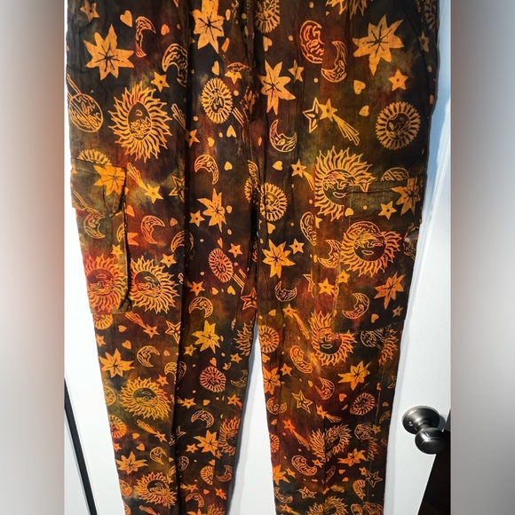 Women’s Rhea Hippie Earthy Sun Moon celestial Casual Pants Medium M Rare - Picture 1 of 12